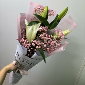 Лилия, Гипсофила, Дизайнерская упаковка