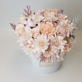 Диантус, Хризантема одноголовая, Хлопок, Роза кустовая, Лимониум, Коробка