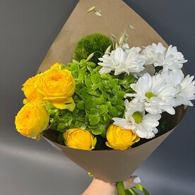 Роза кустовая, Гортензия, Хризантема, Овес, Гвоздика одноголовая, Крафт