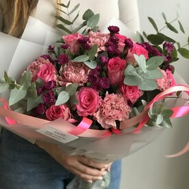 Букет в розовой гамме