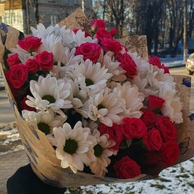 Роза кустовая шт, Хризантема кустовая шт, Крафт шт, шт