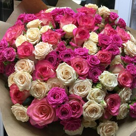 Роза кустовая, Роза одноголовая, Крафт бумага