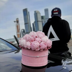 31 пион в розовом бархате