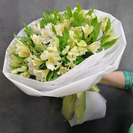 Альстромерия, Зелень, Дизайнерская упаковка
