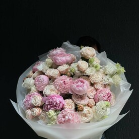 Пион сара бернард, Роза кустовая, Лизиантус Эустома, Упаковка
