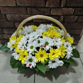 Корзина с ромашками