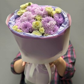 Хризантема, Роза кустовая, Дизайнерская упаковка