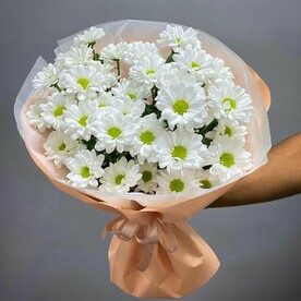 Хризантема кустовая, Дизайнерская упаковка, Фольга, Открытка