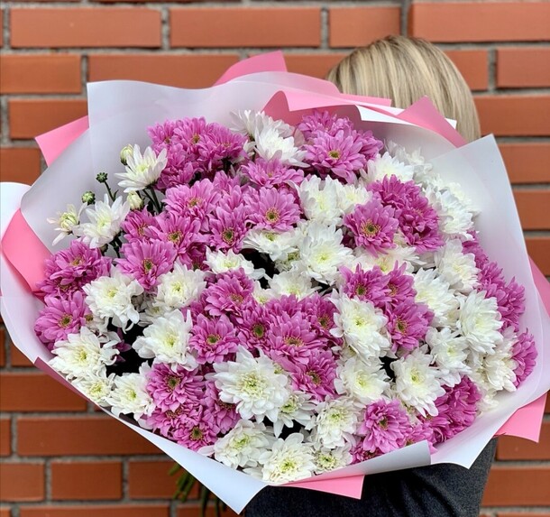 Букет цветов Микс хризантем за 25007₽ с доставкой в Москве от FLOWER BASE на Flawery