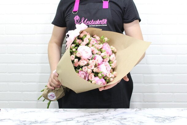 Букет из пион💐 за 7000₽ с доставкой в Москве от Mosbuketik Мосбукетик на Flawery