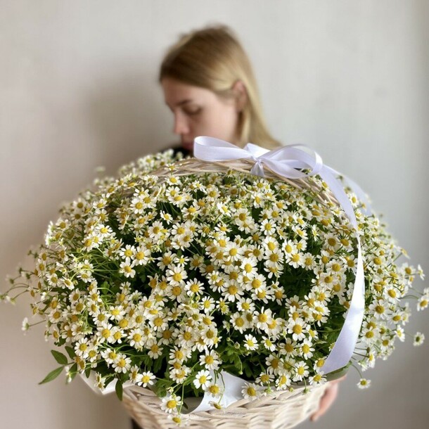 Букет цветов Корзина с полевыми цветами - ромашковое поле за 9929₽ с доставкой в Москве от Прекрасный цветок / Flower Perfect на Flawery