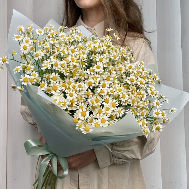 Букет кустовых ромашек -15шт за 6780₽ с доставкой в Москве от Ver. Flowers на Flawery