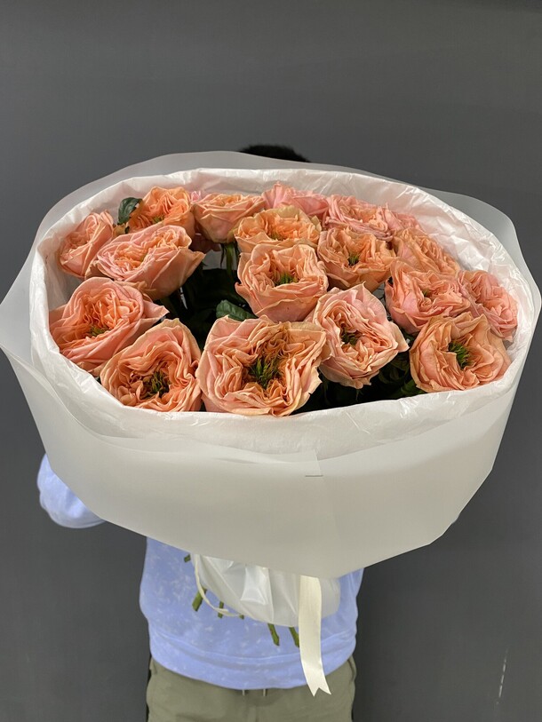 Букет цветов Пионовидная роза мандарин 🍊 за 8200₽ с доставкой в Москве от Flowers heaven на Flawery