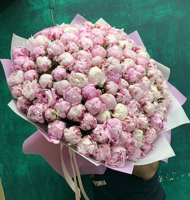 Пионы розовые 101, артикул F1290633 - 72599 рублей, доставка по городу ...