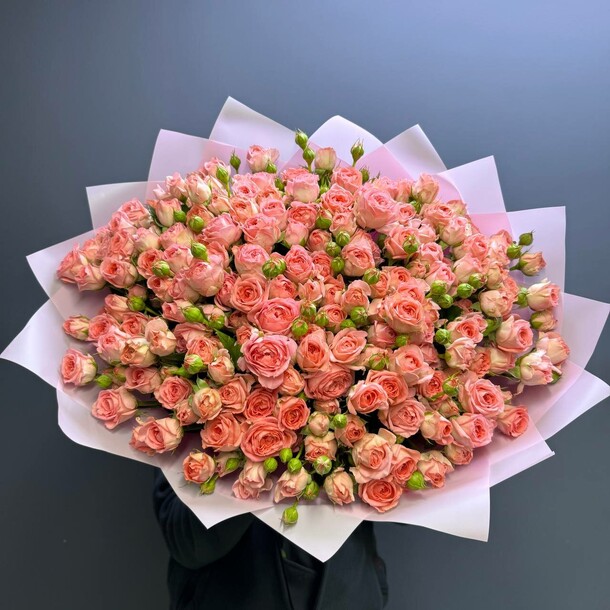 Букет из 49 кустовых  роз за 20990₽ с доставкой в Москве от Redrose Красная роза на Flawery