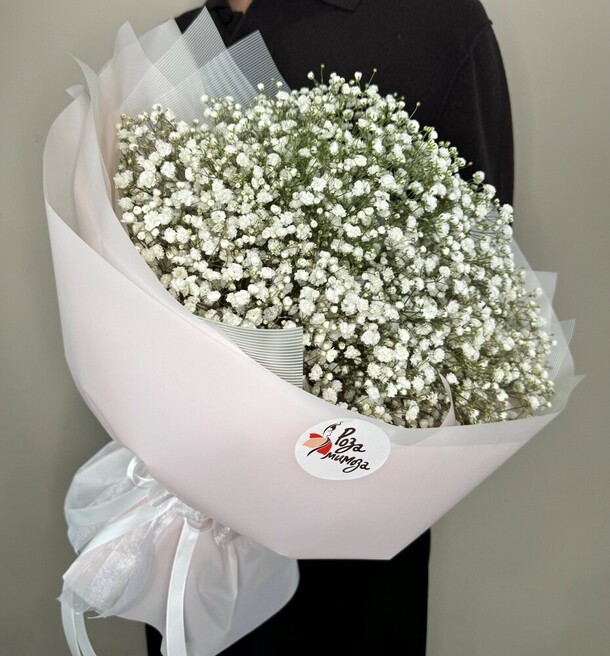 Большой букет белых гипсофил, артикул F1277256 - 2970 рублей, доставка по городу. Flawery - доставка цветов в Москве