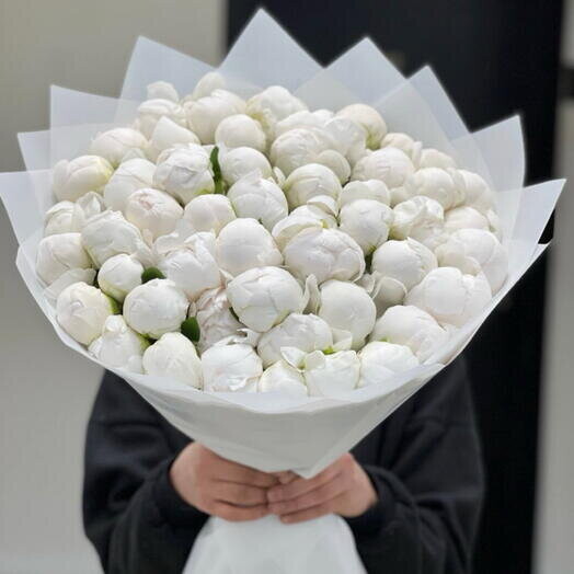 Букет цветов Белые пионы отборные за 86037₽ с доставкой в Москве от LILI FLOWERS на Flawery