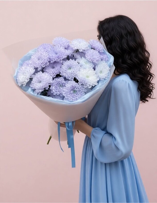 Букет цветов Фантастический букет сиреневых хризантем💜 за 4200₽ с доставкой в Москве от Alacvetok на Flawery
