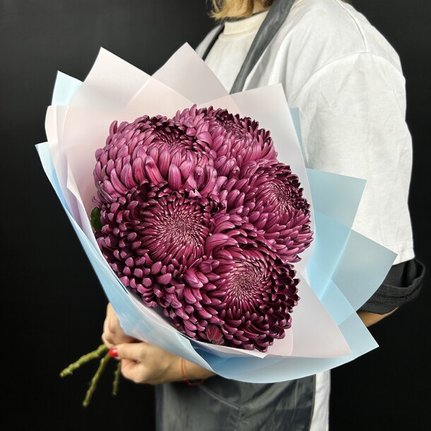 Букет хризантемы бигуди за 3550₽ с доставкой в Москве от Boutique de fleurs на Flawery