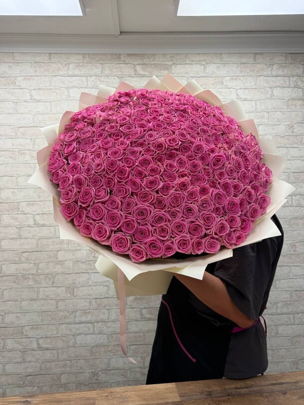 Букет из 201 розовой розы за 88400₽ с доставкой в Москве от Lovely flowers на Flawery