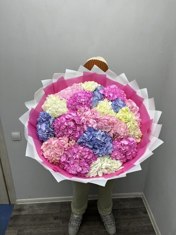 Букет из 19 гортензии микс колумбия за 15890₽ с доставкой в Москве от FLORAPARADISE.BM на Flawery