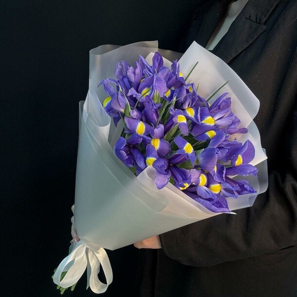 Букет из 15 синих ирисов (мб 008) за 4095₽ с доставкой в Москве от Freedom Flowers на Flawery
