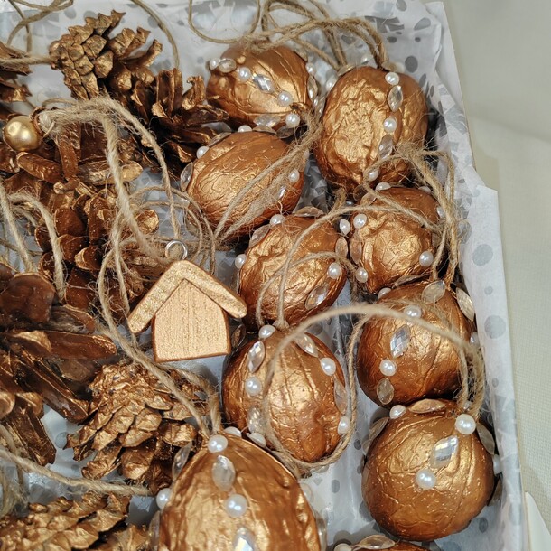 Набор елочных украшений "бронза" за 3050₽ с доставкой в Москве от Qween in box на Flawery
