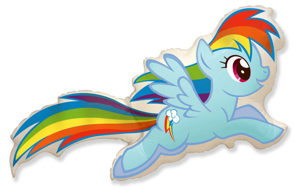 Шар (43/109 см) фигура, my little pony, лошадка радуга за 1210₽ с доставкой в Москве от Домашний Шар на Flawery