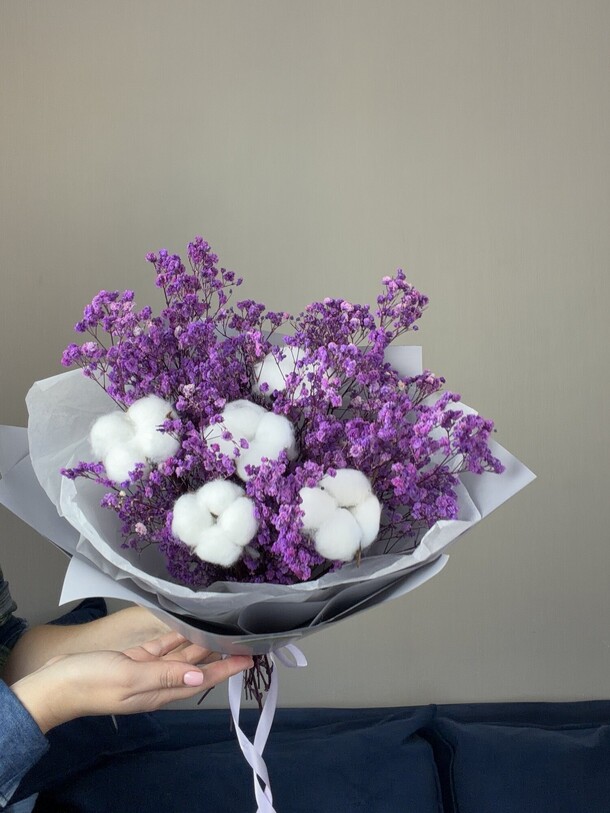 Букет из сухоцветов 💜 за 4200₽ с доставкой в Москве от Артишок на Flawery