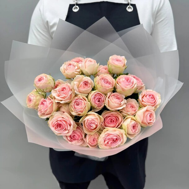 Букет роз пионовидные кустовые кети 9шт от flowerstorg n1018 за 4150₽ с доставкой в Москве от Flowerstorg на Flawery