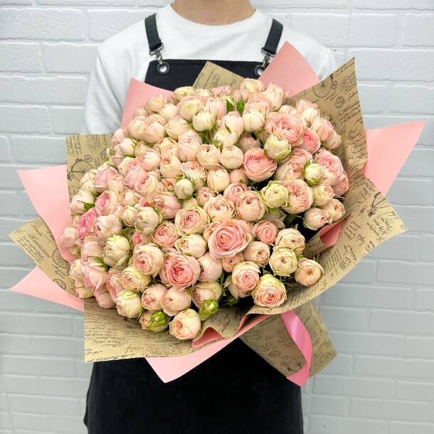 Букет пионовидной розы кети 51шт от flowerstorg n1196 за 8500₽ с доставкой в Москве от Flowerstorg на Flawery