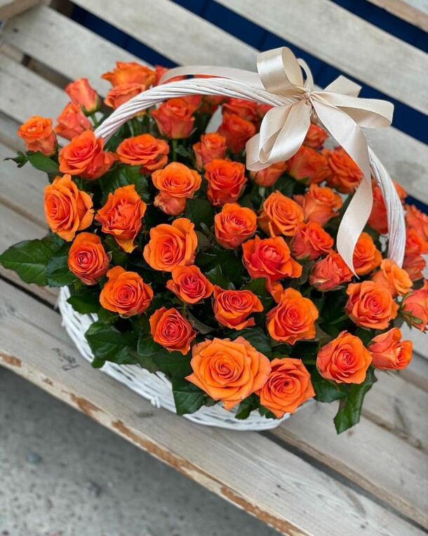 Букет цветов 🍊оранжевый за 37993₽ с доставкой в Москве от Море цветов на Flawery