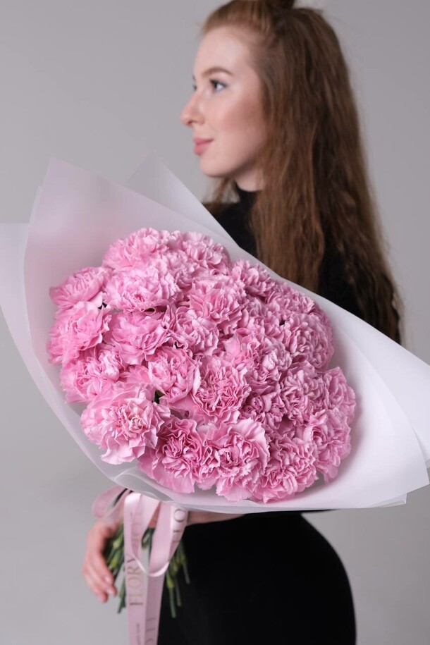 Букет цветов Монобукет диантусов за 6955₽ с доставкой в Москве от FloryFlowers на Flawery