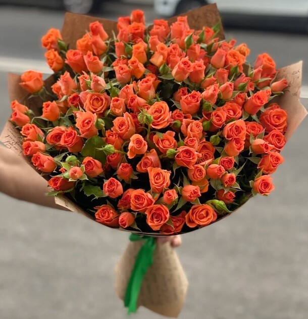 Букет из роз "оранжевый рай" за 15506₽ с доставкой в Москве от Butterfly of flowers на Flawery