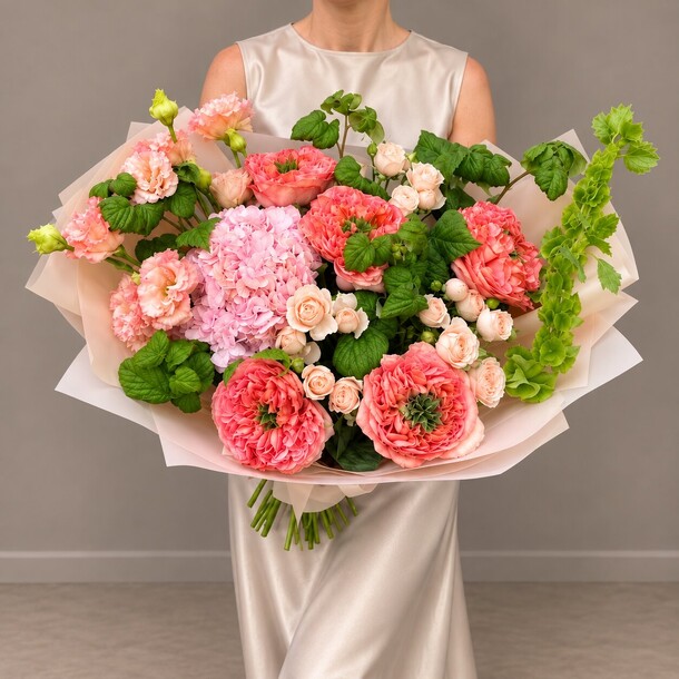 Букет цветов Коралловая ривьера за 9690₽ с доставкой в Москве от Bloomona на Flawery