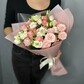 Букет с кустовой пионовидной розой и белой эустомой «Sweetness»