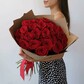 25 красных роз 60 см