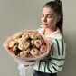 Персиковая кустовая роза в красивой упаковке FT1644