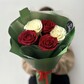 Букет из 5 красно-белых роз, доставка живых цветов, Эквадор, 50 см