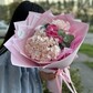 Букет с гортензией и кружевной розой