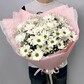 Дуо-букет из кустовой ромашковой хризантемы с гипсофилой