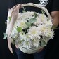 Хризантемы в корзинке «Зефирка»