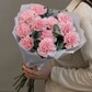 Букет из 11 розовых гвоздик с эвкалиптом