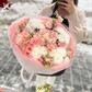 Большой букет с гортензией, эустомой и кустовой розой🩷