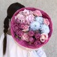 Букет с розовой гортензией и розами