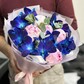 Космическая орхидея с розовыми пионами S