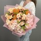 39-0069 Нежный букет из гортензии, лейко, пастельной одноголовой и кустовой розы