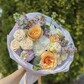 Букет из сирени ,розы ,кустовой хризантемы ,маттиолы, кустовой розы и эвкалипта