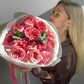 Розовый букет с пионовидными розами