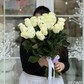 Букет из 15 изысканные белые  розы